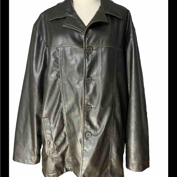 Whispering Smith Men’s Large Brown Button Up Jacket, Pockets Side Pockets, - Picture 2 of 14